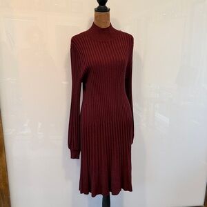 Max Studio Burgundy Long Sleeve Dress